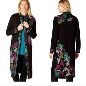 J Jill Trailing Flower Duster Long Sweater size s